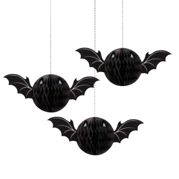 Halloween Bat Honeycomb Hanging Decorations | 3ct - Zurchers