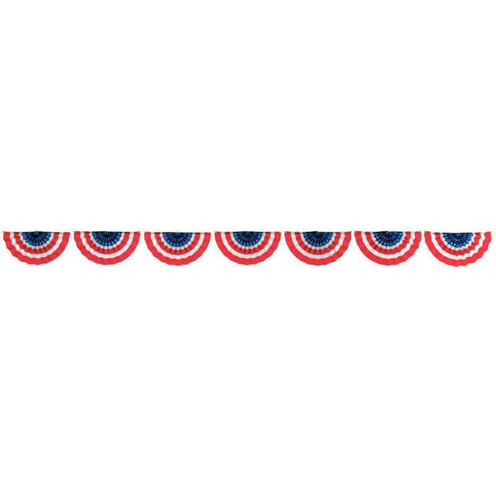 4th Of July Patriotic Paper Fan Garland 8ft | 1ct - Zurchers