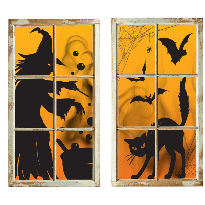 Halloween Window Witch and Cat Silhouette | 2pc - Zurchers