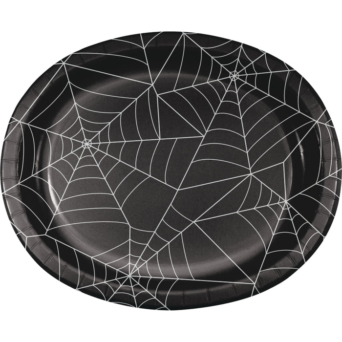 Halloween Spider Webs Oval Platters 12" | 8ct - Zurchers
