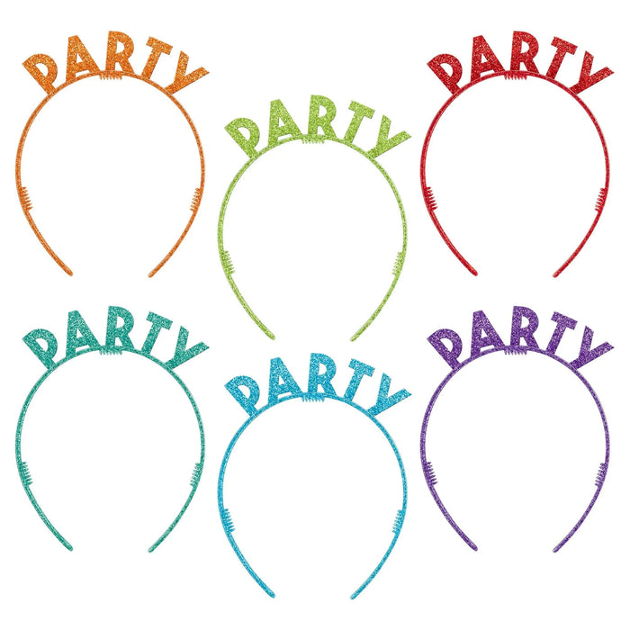 Birthday Celebration Glitter Plastic Headbands | 6 ct - Zurchers