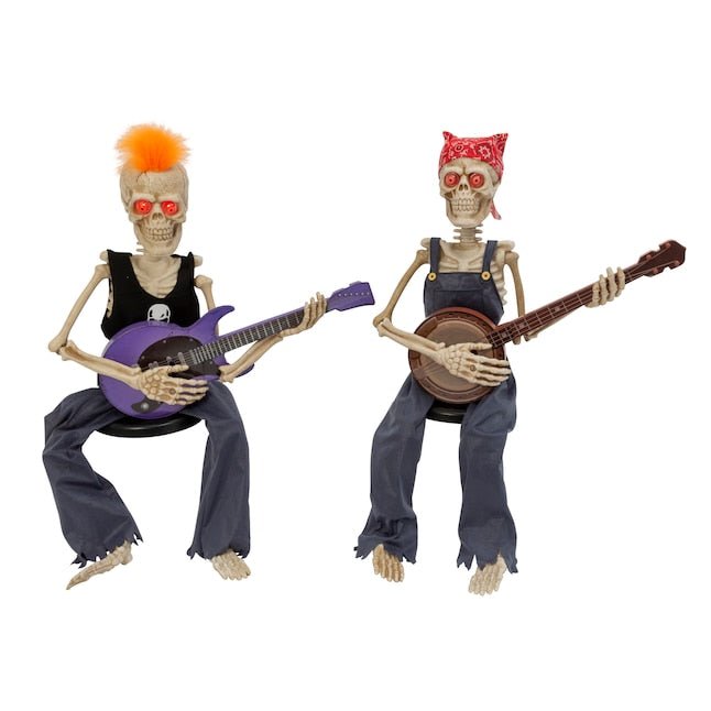 Talking Lighted Animatronic Skeleton Figurines 2pk | 1 ct - Zurchers