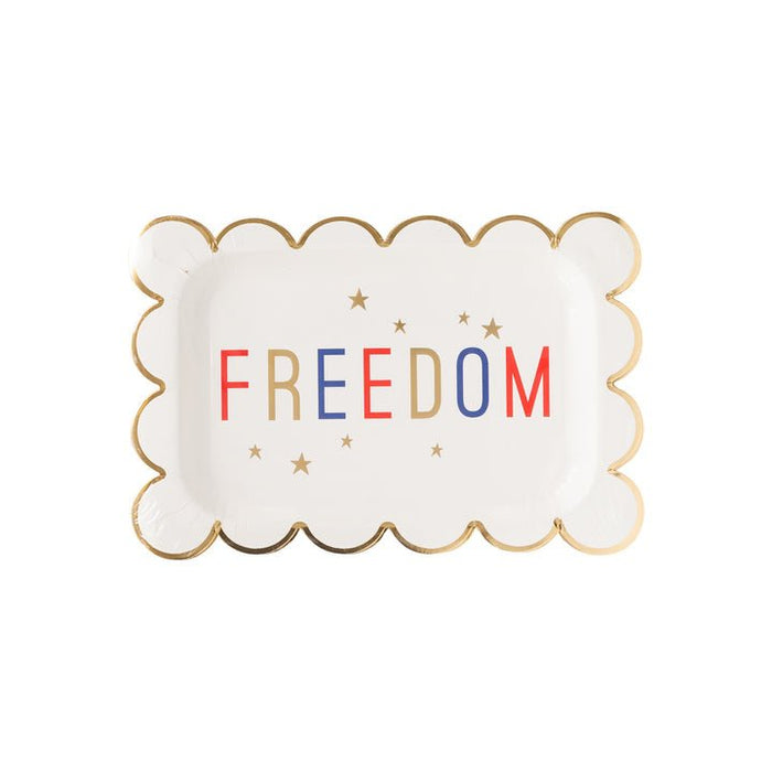 Freedom Scalloped Plate 11.5" x 7.5" | 8 Count - Zurchers