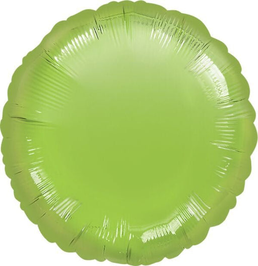 Round lime green foil balloon with a shiny, smooth surface, featuring the Anagram logo at the bottom.