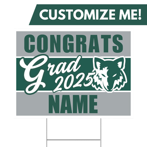 A Hillcrest UT High School Custom Grad Yard Sign 24" x 18".