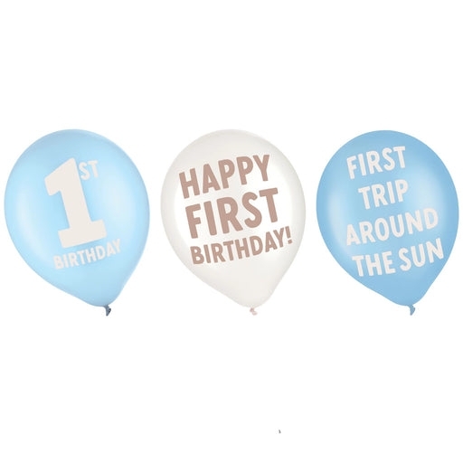 12" Little Mister One - derful First Birthday Latex Balloon Pack | 6 ct - Zurchers