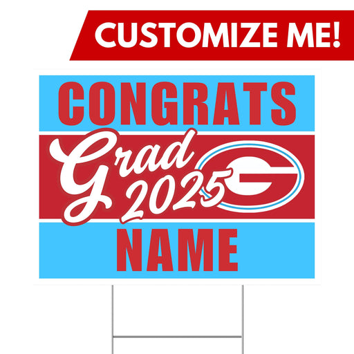 A Granger High School Custom Grad Yard Sign 24" x 18" .