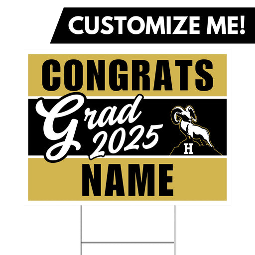 A Highland High School Custom Grad Yard Sign 24" x 18".