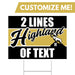 A Highland High School Custom Yard Sign 24" x 18".