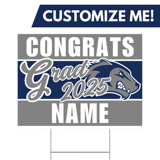 A Hunter High School Custom Grad Yard Sign 24" x 18".