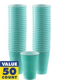 Robin's Egg Blue 18oz Plastic Cups | 50ct - Zurchers