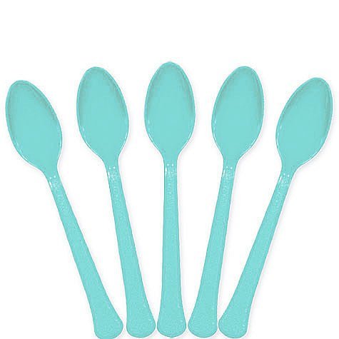 Robin's Egg Blue Plastic Spoons | 20ct - Zurchers