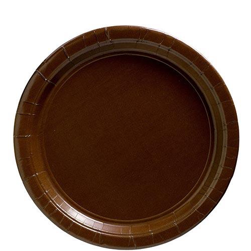 Chocolate Brown Lunch Paper Plates 8.5" | 20ct - Zurchers