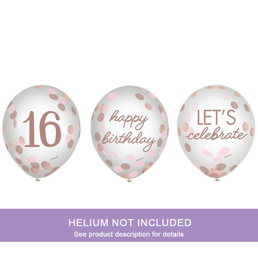 Sweet Sixteen Confetti Balloons, 12" | 6 ct - Zurchers