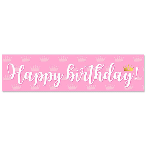 Princess Pink Crown Birthday To - Go Banner 50" x 13" | 1ct - Zurchers