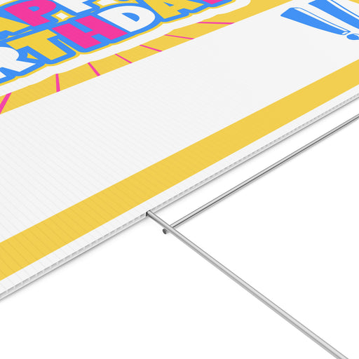 Happy Birthday Yellow Shine Yard Sign 24" x 18" | 1 ct - Zurchers