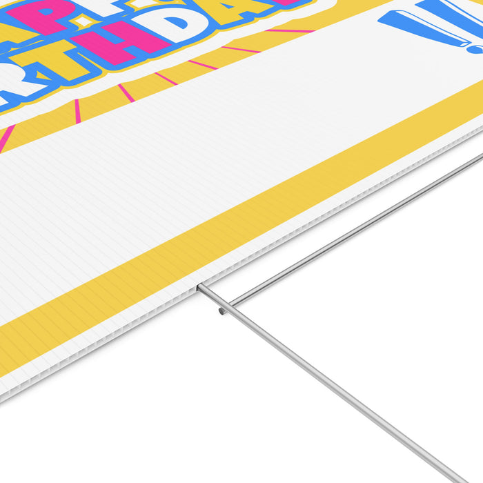 Happy Birthday Yellow Shine Yard Sign 24" x 18" | 1 ct - Zurchers