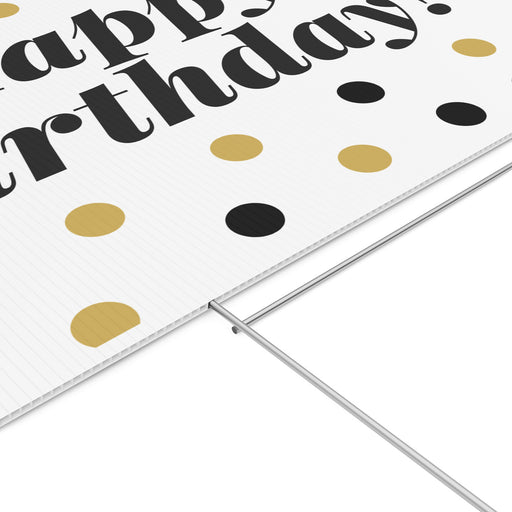 Happy Birthday Gold Dot Yard Sign 24" x 18" | 1 ct - Zurchers