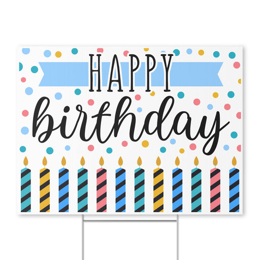 Happy Birthday Dots Yard Sign 24" x 18" | 1 ct - Zurchers