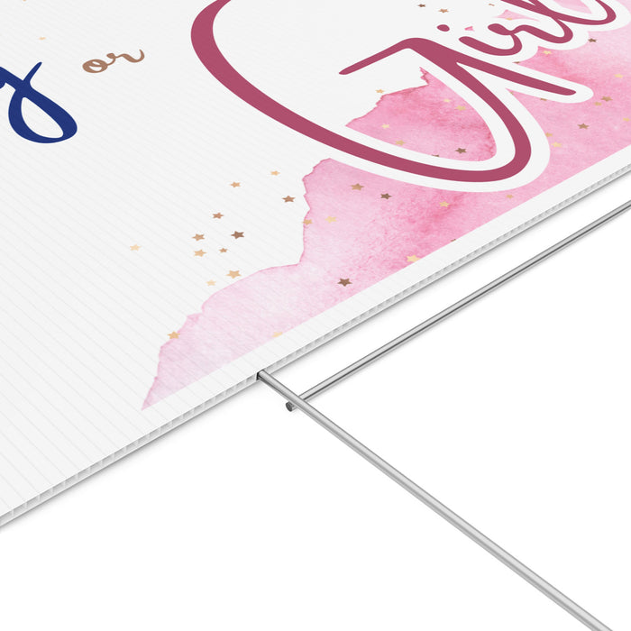 Gender Reveal Watercolor Yard Sign 24" x 18" | 1 ct - Zurchers