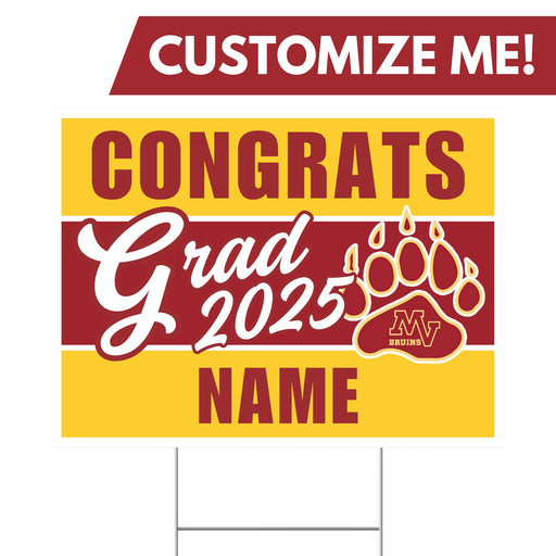 A 24" x 18"Mountain View UT High School Custom Grad Yard Sign.