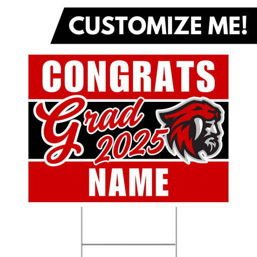A 24" x 18" American Fork High School Custom Grad Yard Sign.