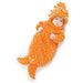 Infant shrimp bunting costume with plush tail and hood featuring embroidered eyes and antennae, perfect for baby’s first Halloween