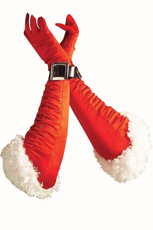 Long Red Satin Dress Gloves | 2pc - Zurchers
