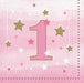 1st Birthday One Little Star Pink Napkins 5" | 16ct - Zurchers