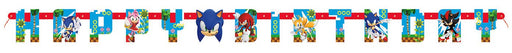 Sonic The Hedgehog Happy Birthday Jointed Banner 6.5' | 1 ct - Zurchers