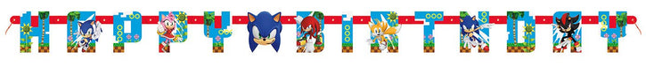 Sonic The Hedgehog Happy Birthday Jointed Banner 6.5' | 1 ct - Zurchers