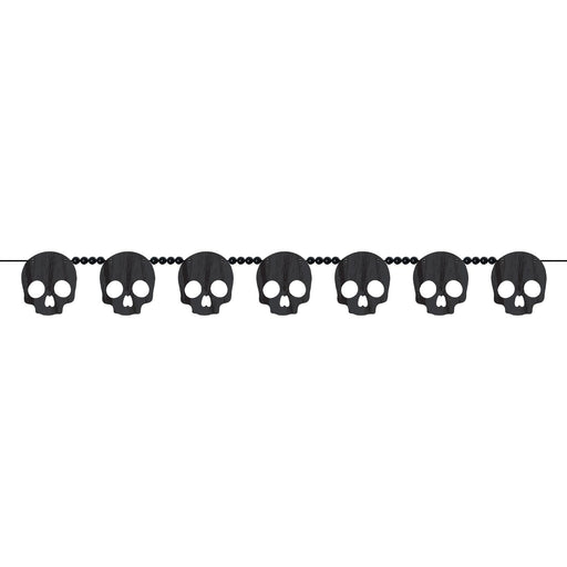 Halloween Skull Wood Garland| 1ct - Zurchers