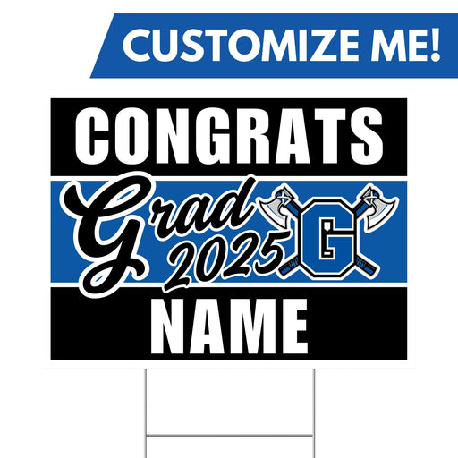 A 24" x 18" Pleasant Grove High School Custom Grad Yard Sign.