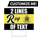 A 24" x 18" Roy High School Custom Yard Sign.
