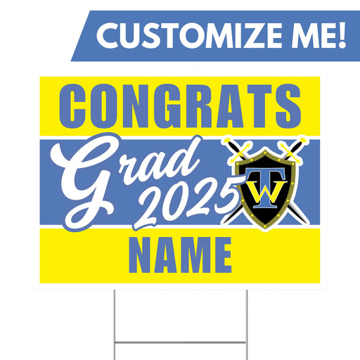 A 24" x 18" Taylorsville High School Custom Grad Yard Sign.