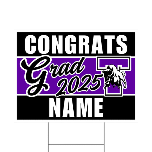 A 24" x 18" Tooele High School Custom Grad Yard Sign.