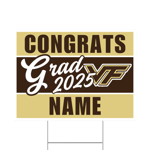 A 24" x 18"  Vallivue High School Custom Grad Yard Sign.