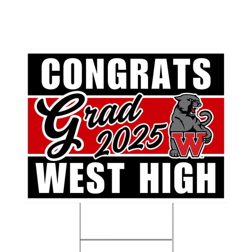 A West High School Grad Yard Sign 24" x 18".