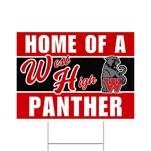 A West High School Spirit Yard Sign 24" x 18".