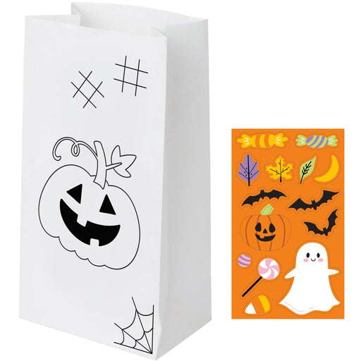 Halloween Paper Activity Treat Bag W/Stickers | 8 ct - Zurchers