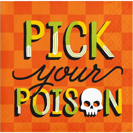Halloween Retro Pick Your Poison Beverage Napkins | 16 ct - Zurchers