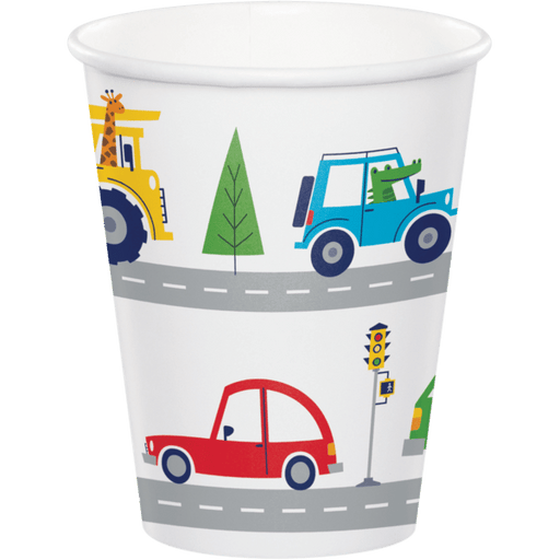 Transportation Time Paper Cups 9oz | 8 ct - Zurchers