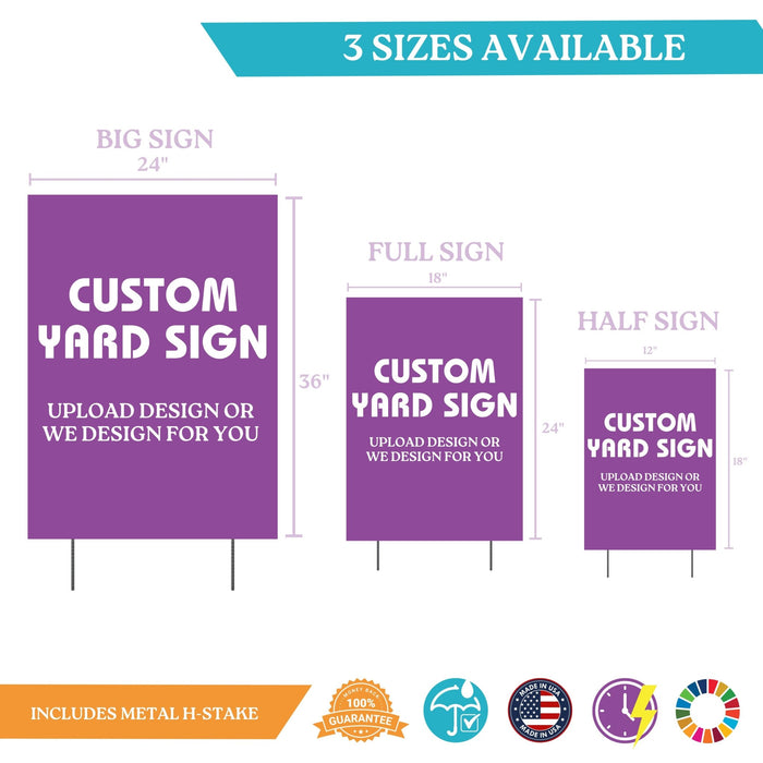 Custom Yard Sign With H Stake | 1 ct - Zurchers