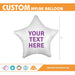 Custom Image White Mylar Star Balloon 18" | 1ct - Zurchers