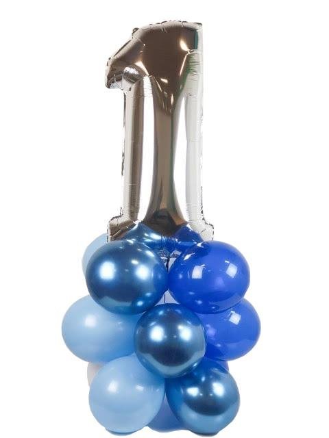 Jumbo Silver Number Blue Bouquet | 13 - 15 pcs - Zurchers