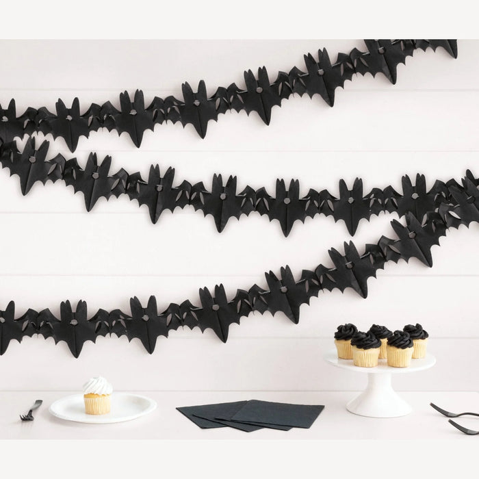Hauntings Bats Tissue Garland 10" | 3ct - Zurchers