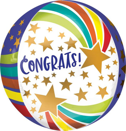 Congrats Stars Orbz Balloon 15" | 1ct - Zurchers