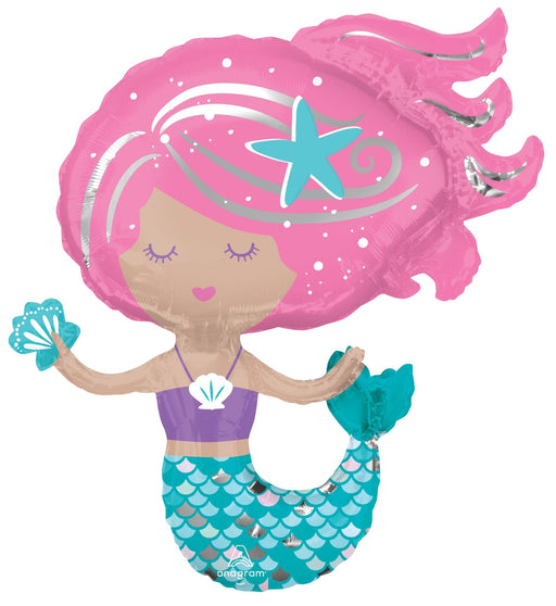 Shimmering Mermaid Super Shape Mylar Balloon 30" | 1 ct - Zurchers