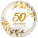 50th Anniversary Gold Leaves Mylar Balloon 17" | 1ct - Zurchers