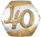 Golden Age Happy 40th Birthday Hexagonal Supershape Balloon, 30" | 1ct - Zurchers